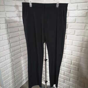 Calvin Klein Men's Size 34/30 Black Flat Front Straight Leg Dress Pants